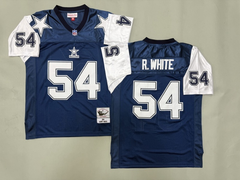 Men 2025 Nike Dallas Cowboys #54 R.White Blue Throwback Limited NFL Jersey 001
